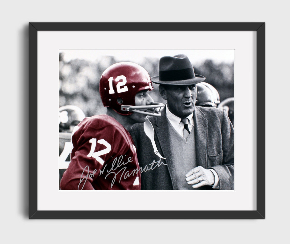Alabama Football - Joe Namath and Bear Bryant Sideline Strategy Discussion 8x10 Gallery Frame college football wall art