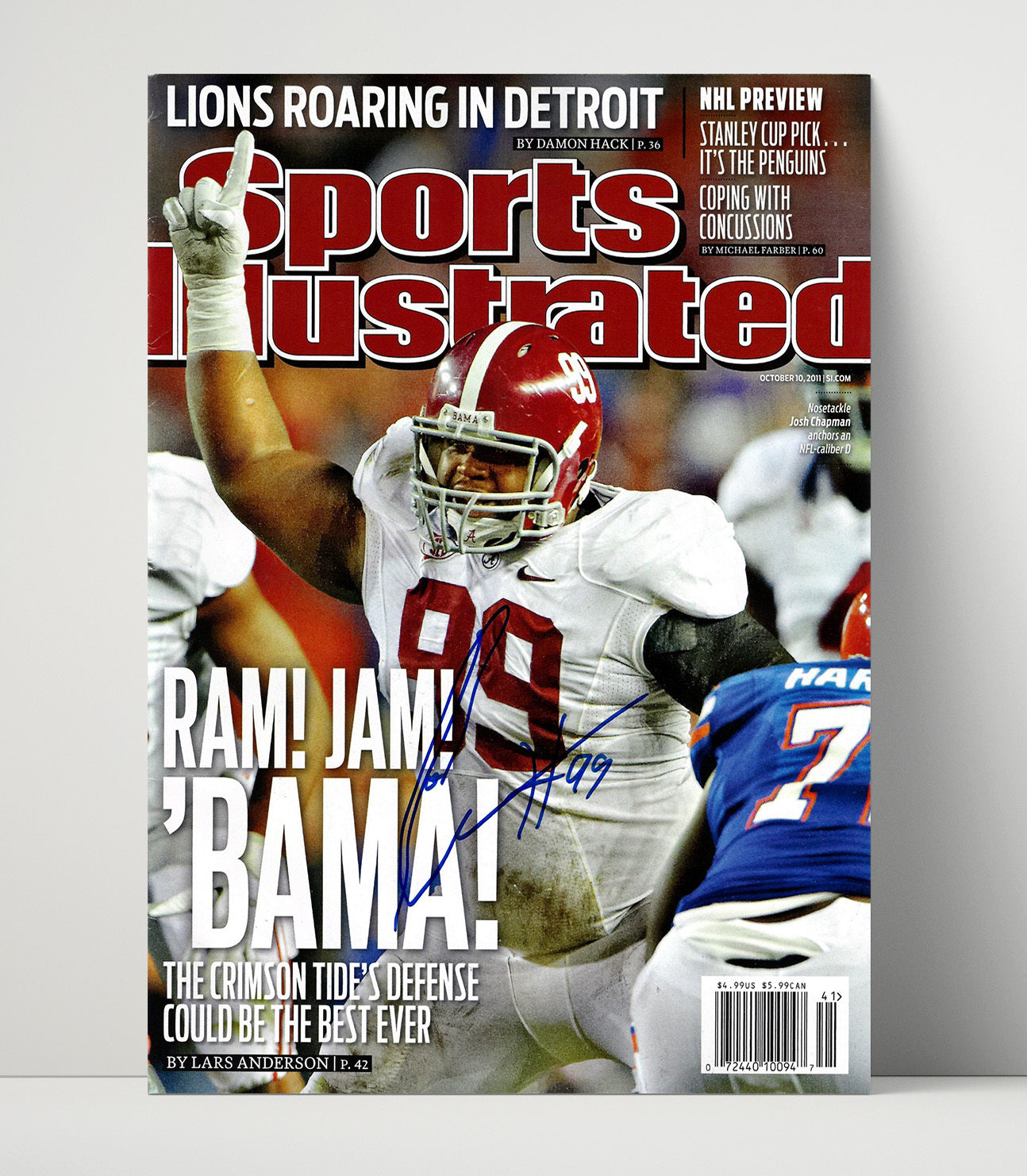 Alabama Football Josh Chapman Ram Jam Defense SI Cover College Football Wall Art 16x20 Unframed Print wall art print – College Football decor