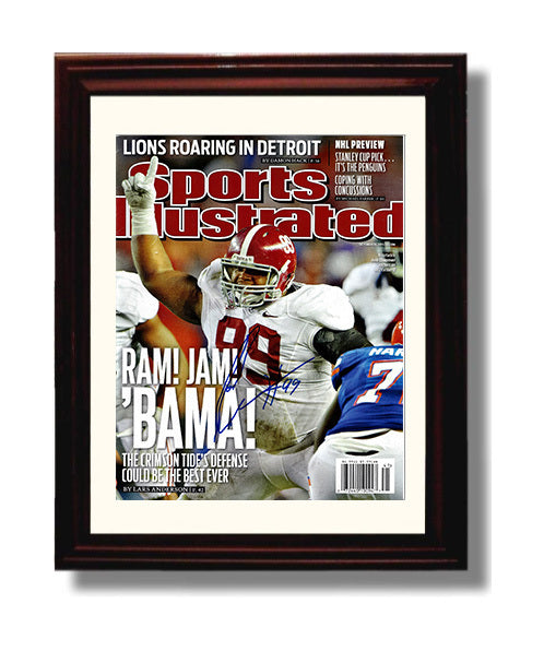 Alabama Football Josh Chapman Ram Jam Defense SI Cover College Football Wall Art 8x10 Beveled Frame wall art print – College Football decor