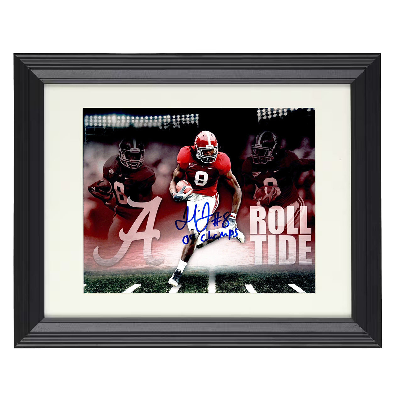Alabama Football Julio Jones Multi Action Receiving Montage 8x10 black beveled frame college football wall art