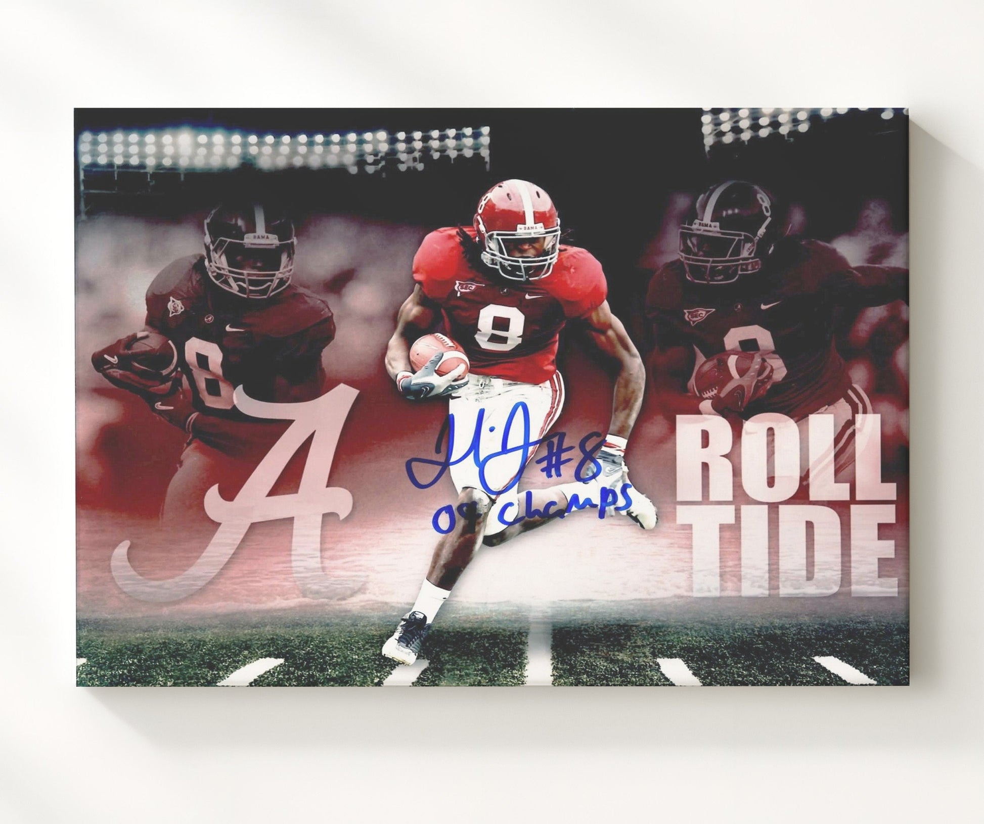 Alabama Football - Julio Jones Multi Action Receiving Montage Spotlight 8x10 Canvas college football wall art