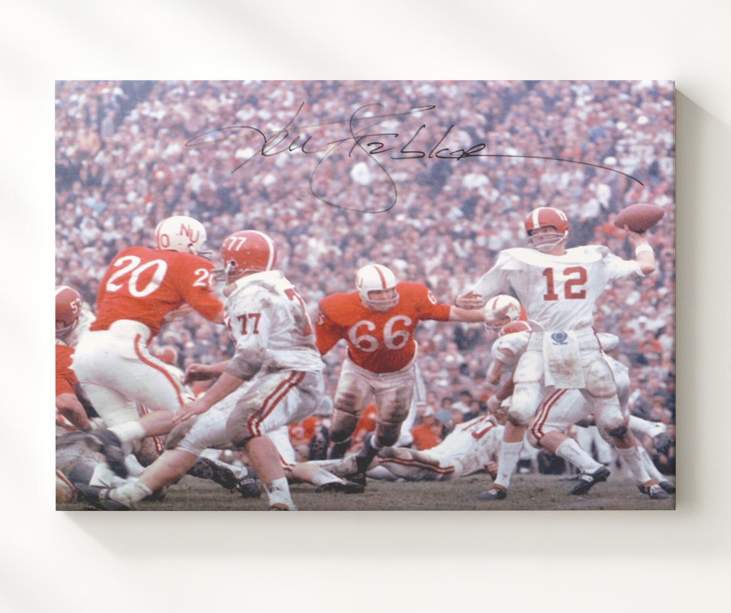 Alabama Football - Ken Stabler Pocket Passing Form 8x10 Canvas college football wall art