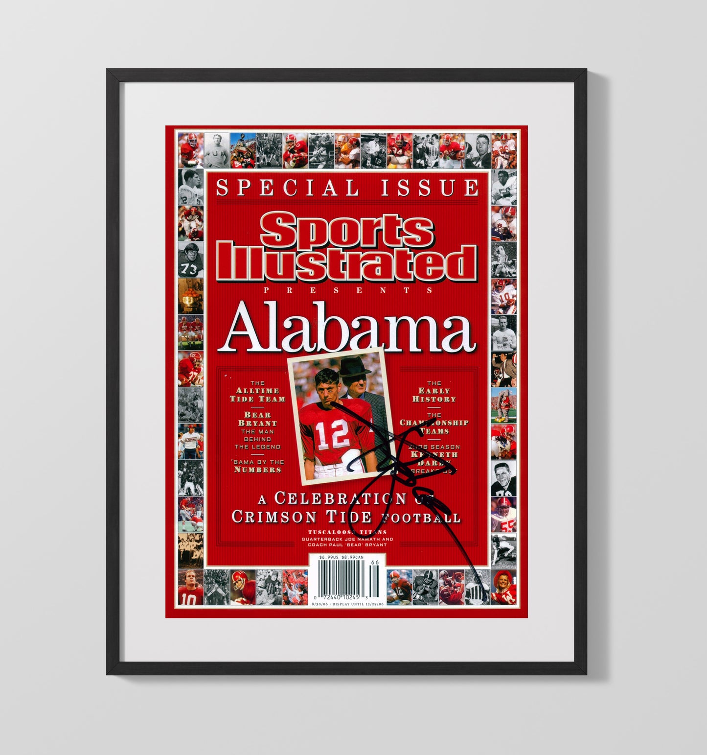 Alabama Football Ken Stabler Special Issue Legacy Cover College Football Wall Art 16x20 Gallery Frame wall art print – College Football decor