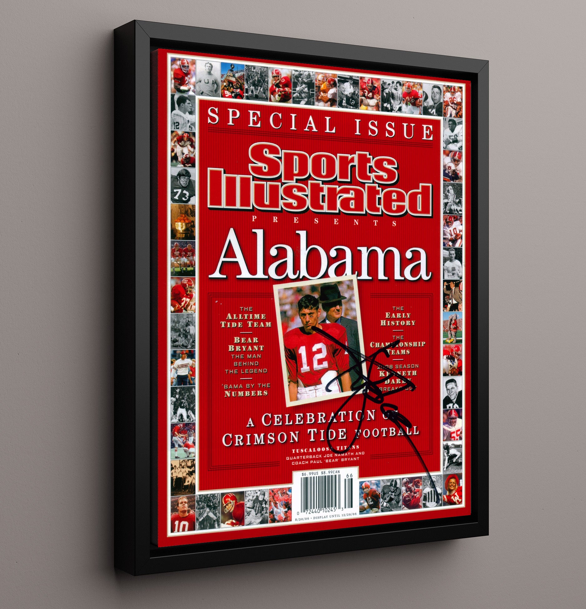 Alabama Football Ken Stabler Special Issue Legacy Cover College Football Wall Art 16x20 Framed Canvas wall art print – College Football decor