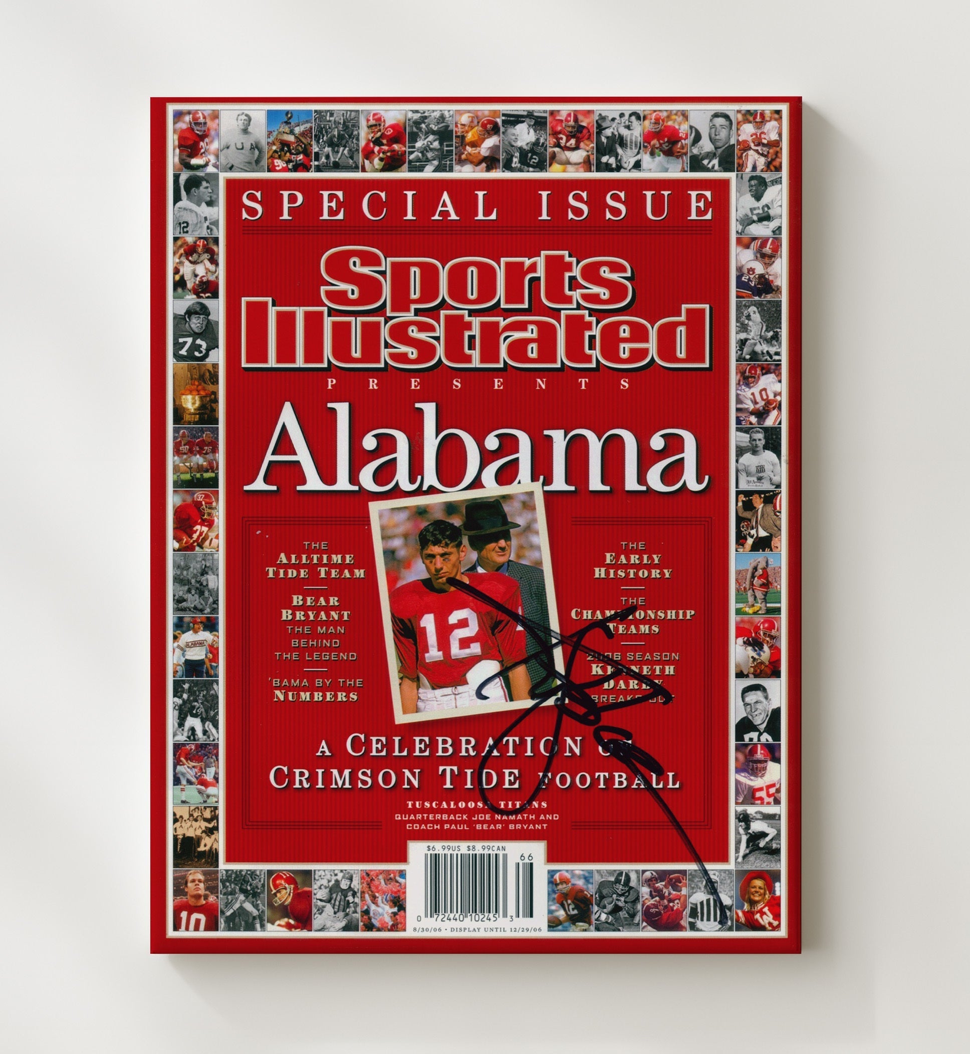 Alabama Football - Ken Stabler Special Issue Legacy Cover 8x10 Canvas college football wall art