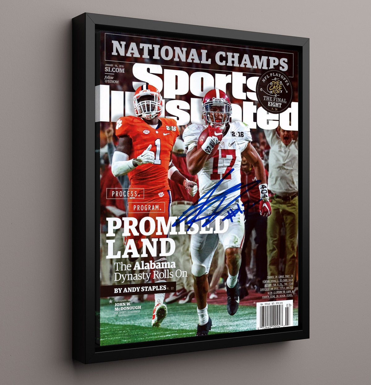 Alabama Football - Kenyan Drake - Promised Land Dynasty Rolls On 8x10 Framed Canvas college football wall art