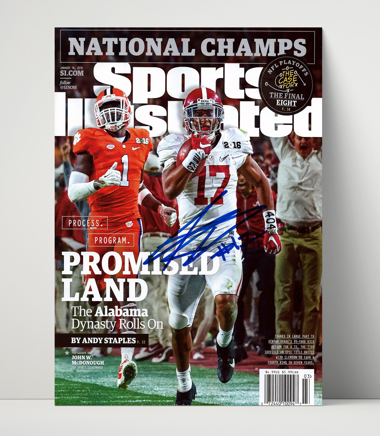 Alabama Football - Kenyan Drake - Promised Land Dynasty Rolls On 8x10 Unframed Print college football wall art
