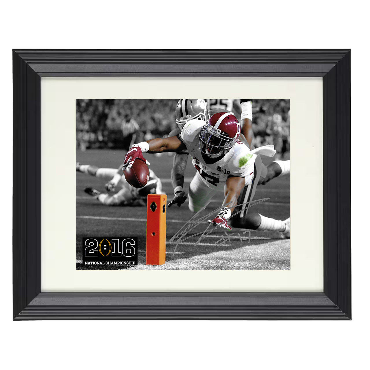 Alabama Kenyan Drake Goal Line Dive Spotlight Extension 8x10 black beveled frame college football wall art