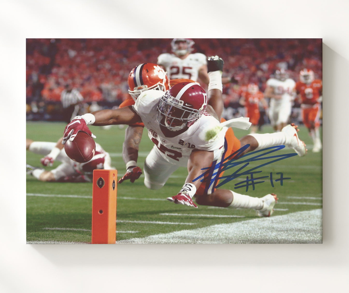 Alabama Football - Kenyan Drake Goal Line Dive Touchdown Extension 8x10 Canvas college football wall art