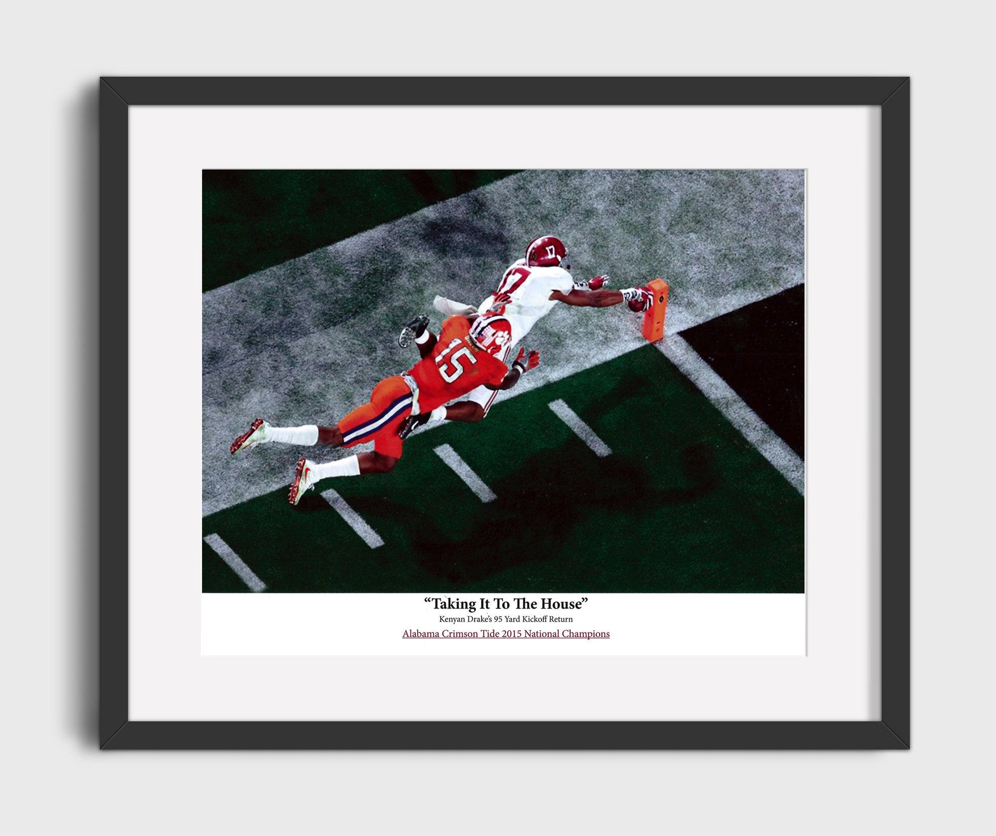 Alabama Football - Kenyan Drake Kick Return Touchdown Dive 8x10 Gallery Frame college football wall art