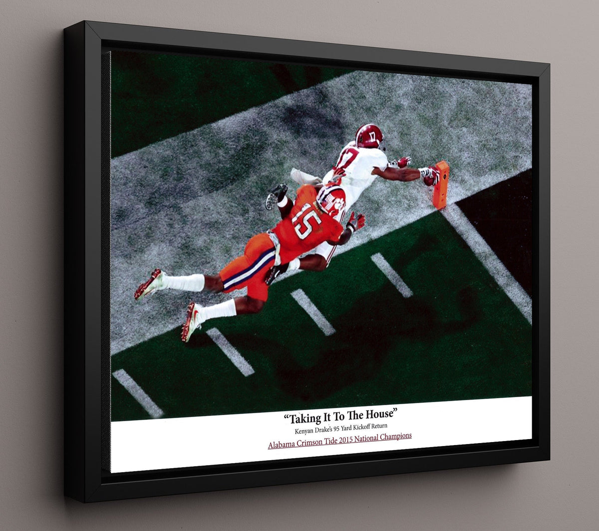 Alabama Football - Kenyan Drake Kick Return Touchdown Dive 8x10 Framed Canvas college football wall art