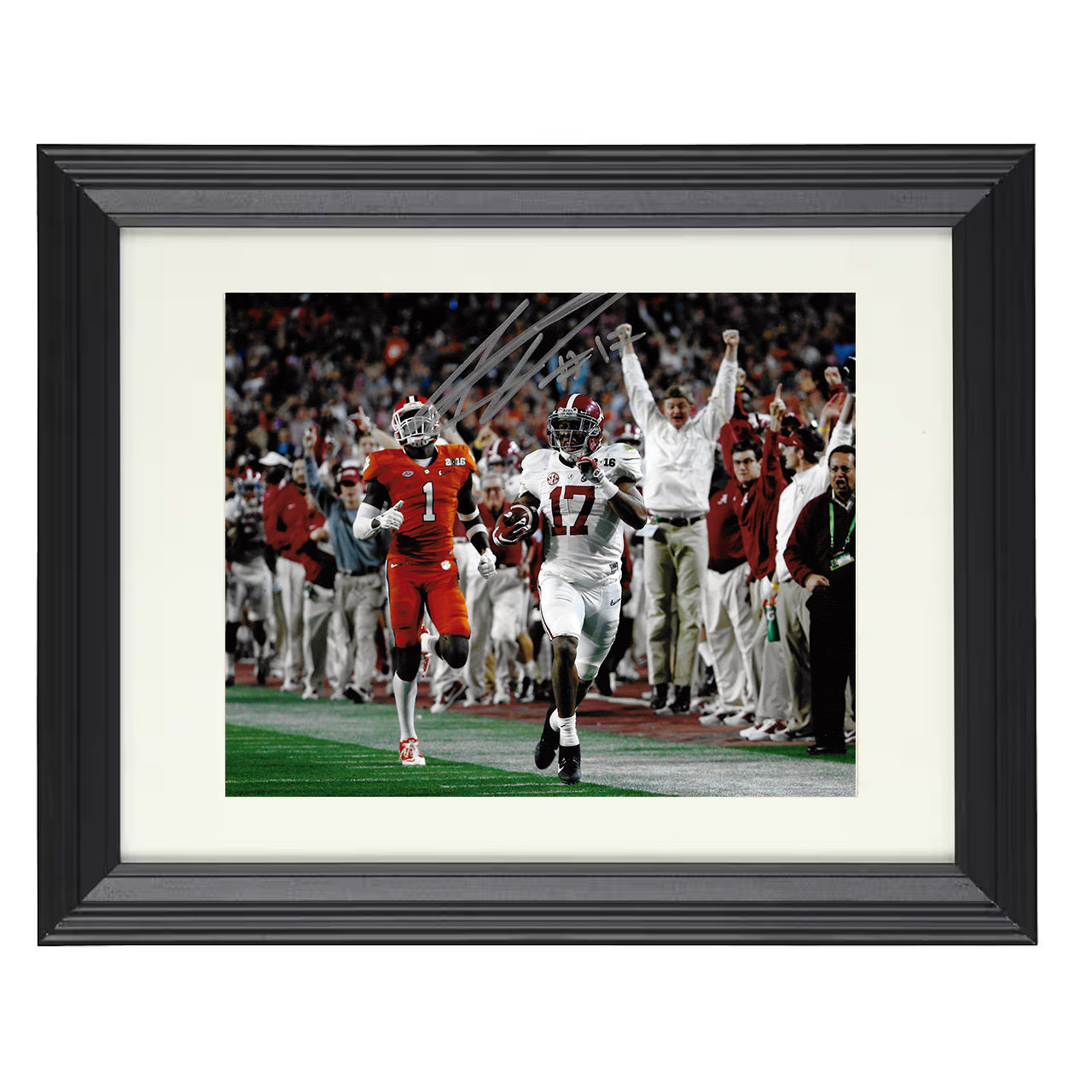 Alabama Football Kenyan Drake Sideline Sprint Breakaway 8x10 black beveled frame college football wall art