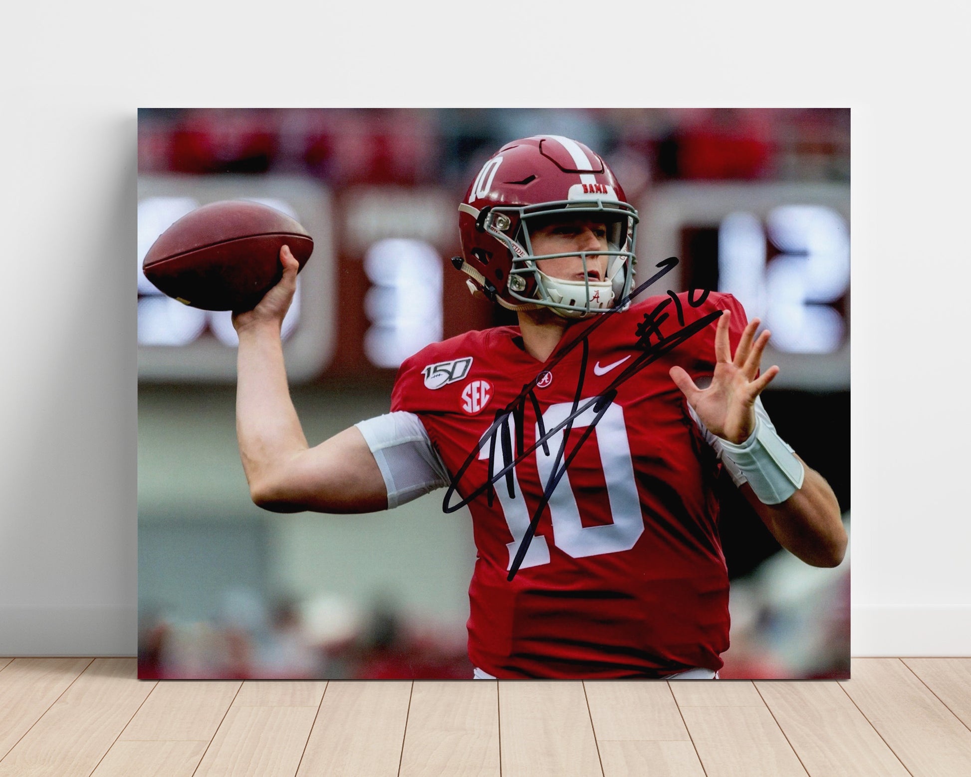 Alabama Football - Mac Jones Passing Motion Autograph 8x10 Unframed Print college football wall art