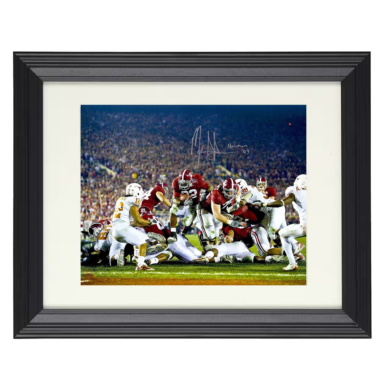Alabama Football Mark Ingram Goal Line Touchdown Drive 8x10 black beveled frame college football wall art