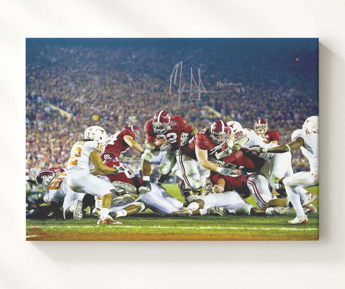Alabama Football - Mark Ingram Goal Line Touchdown Drive 8x10 Canvas college football wall art