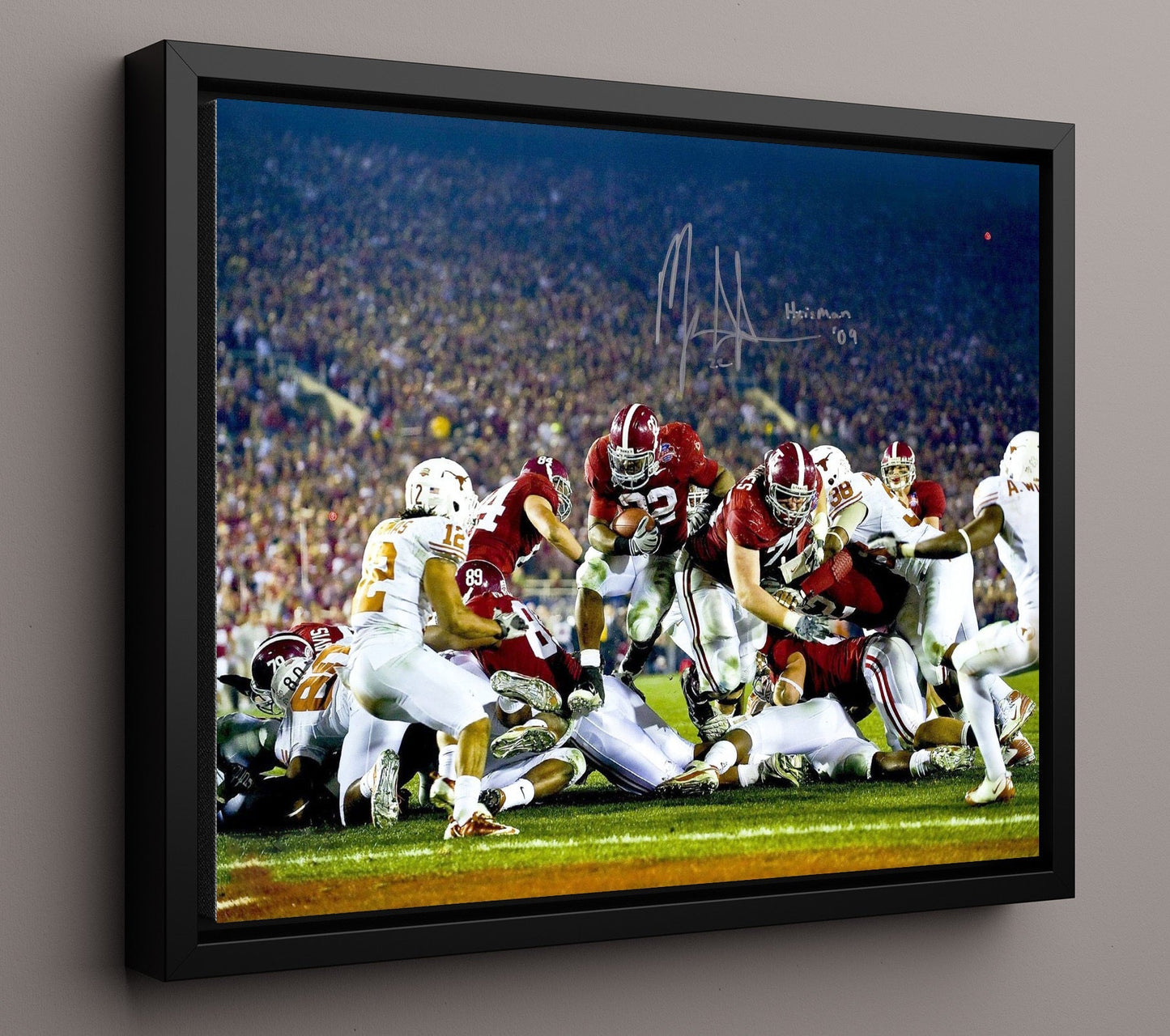 Alabama Football - Mark Ingram Goal Line Touchdown Drive 8x10 Framed Canvas college football wall art
