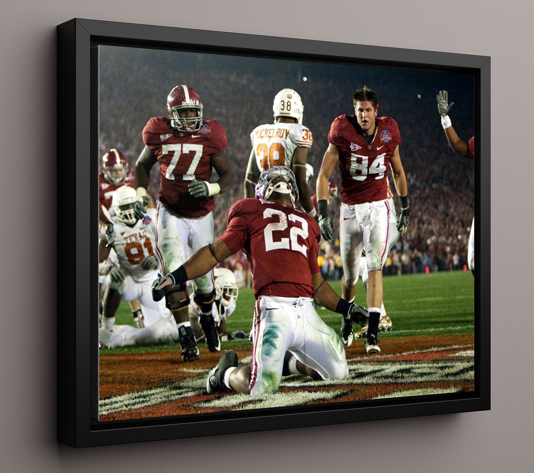 Alabama Football - Mark Ingram Rose Bowl Breakaway Run 8x10 Framed Canvas college football wall art
