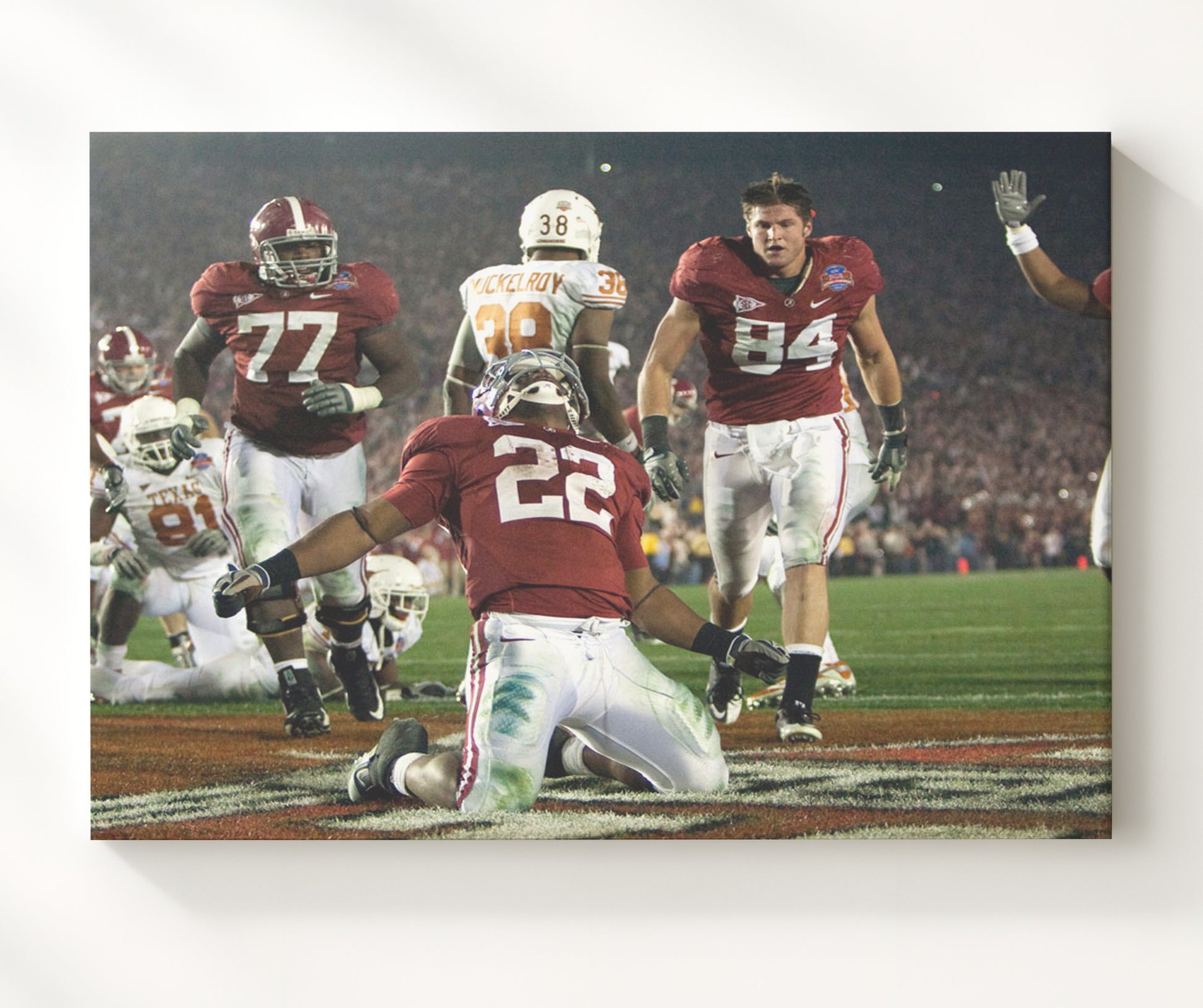 Alabama Football Mark Ingram Rose Bowl Breakaway Run College Football Wall Art 20x24 Canvas wall art print – College Football decor