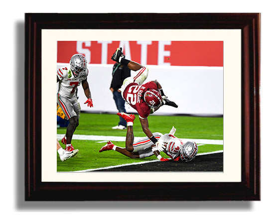 Alabama Football - Najee Harris Goal Line Leap TD 8x10 Beveled Frame college football wall art