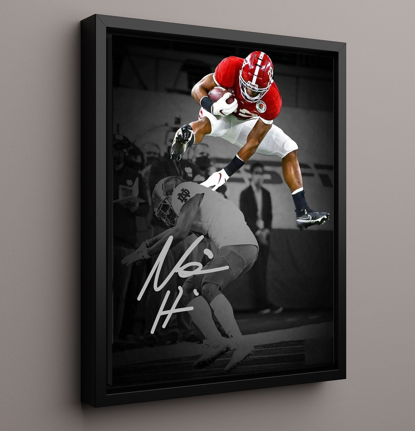 Alabama Football - Najee Harris Leap - Air Tide 8x10 Framed Canvas college football wall art