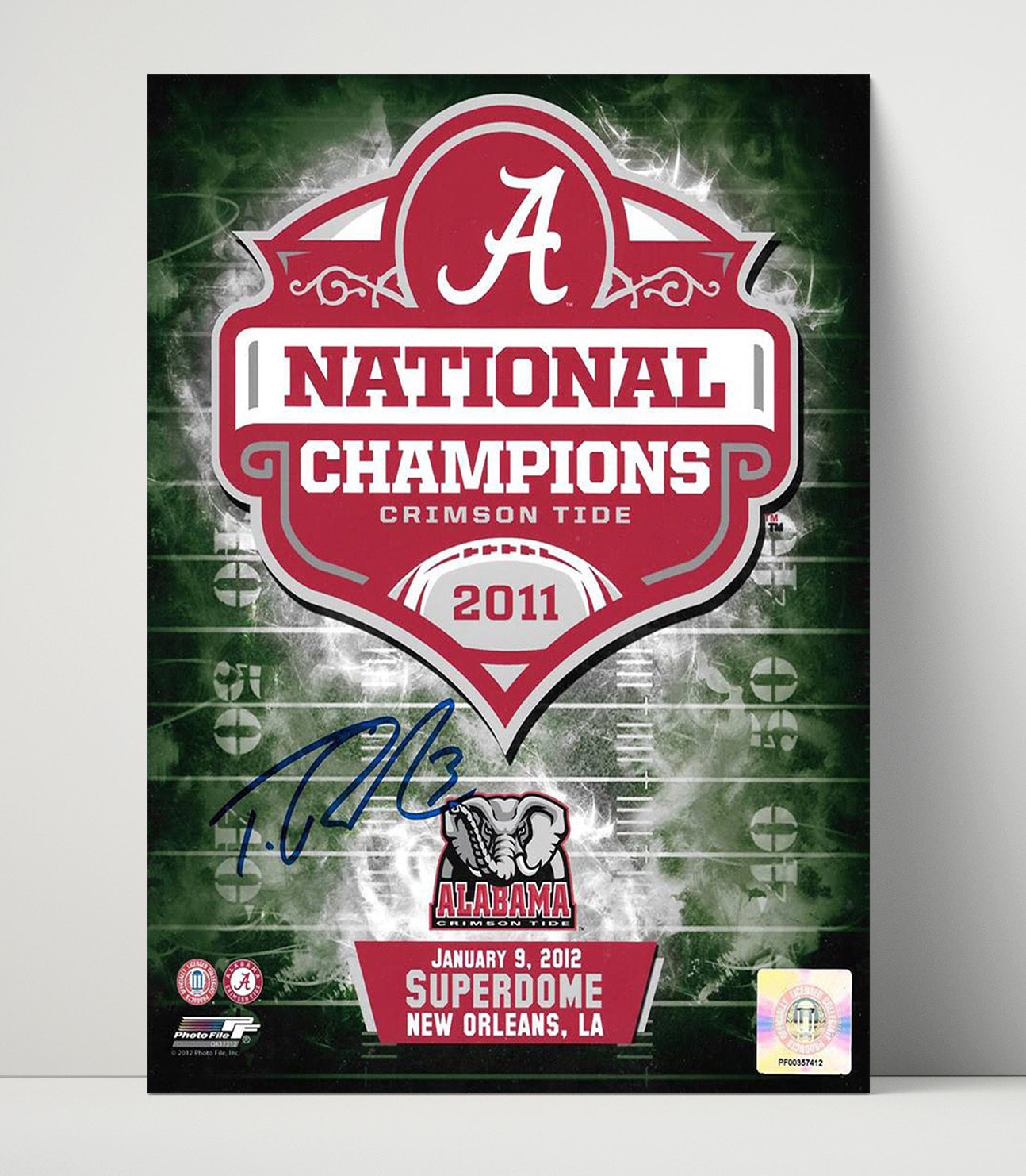 Alabama Football National Champions Superdome Title Logo 2011 College Football Wall Art 16x20 Unframed Print wall art print – College Football decor