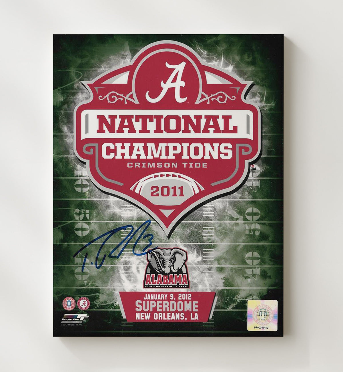 Alabama Football - National Champions Superdome Title Logo 2011 8x10 Canvas college football wall art