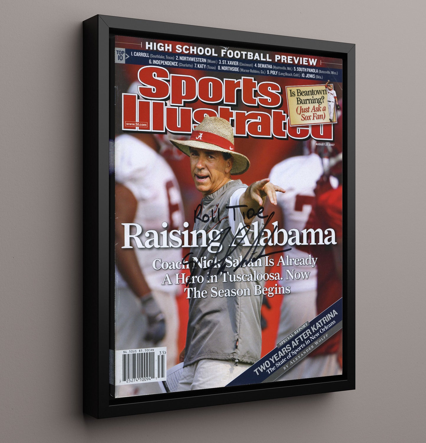 Alabama Football - Nick Saban - Raising Alabama 8x10 Framed Canvas college football wall art