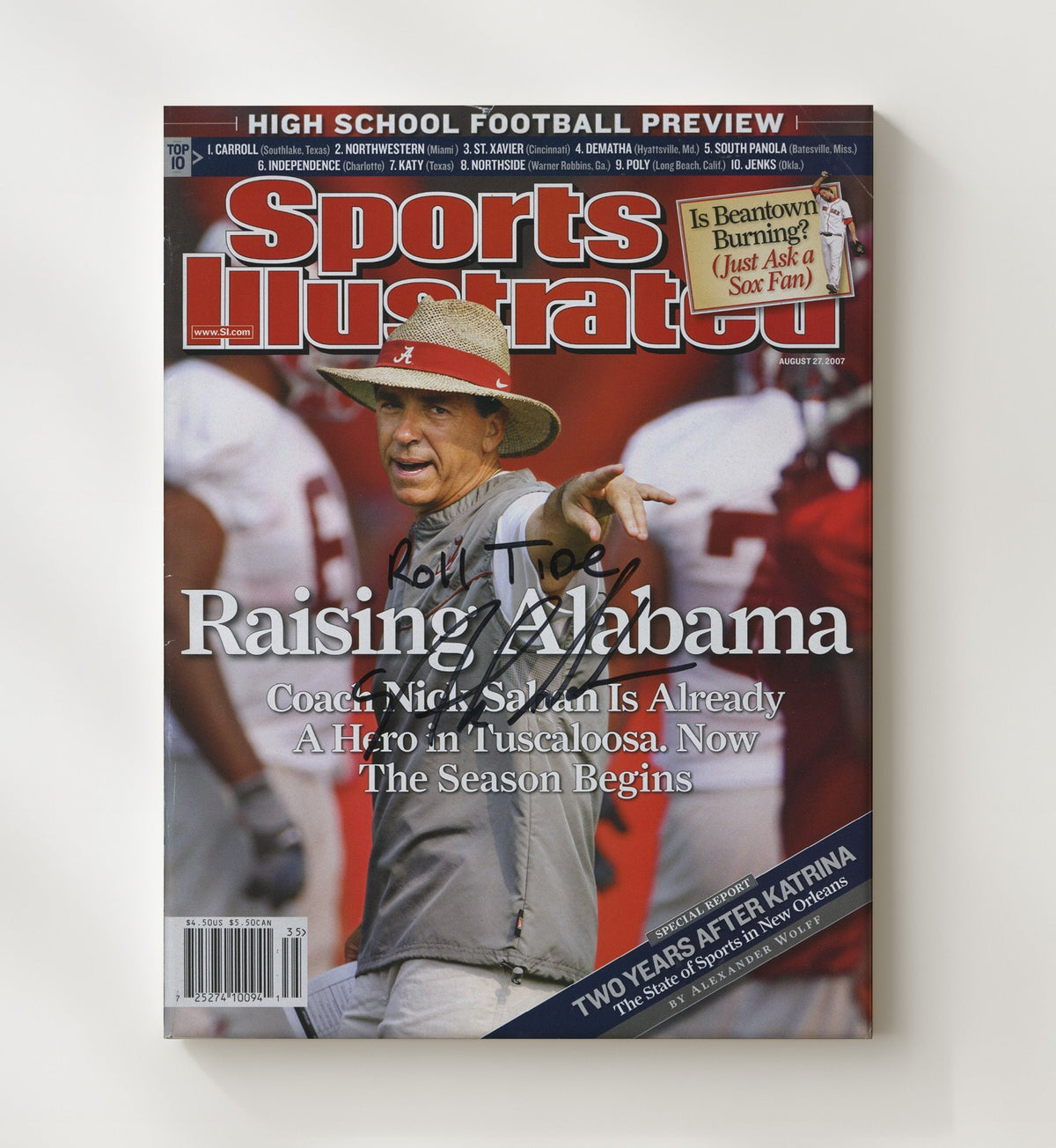 Alabama Football - Nick Saban - Raising Alabama 8x10 Canvas college football wall art