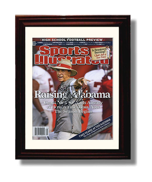 Alabama Football - Nick Saban - Raising Alabama 8x10 Beveled Frame college football wall art