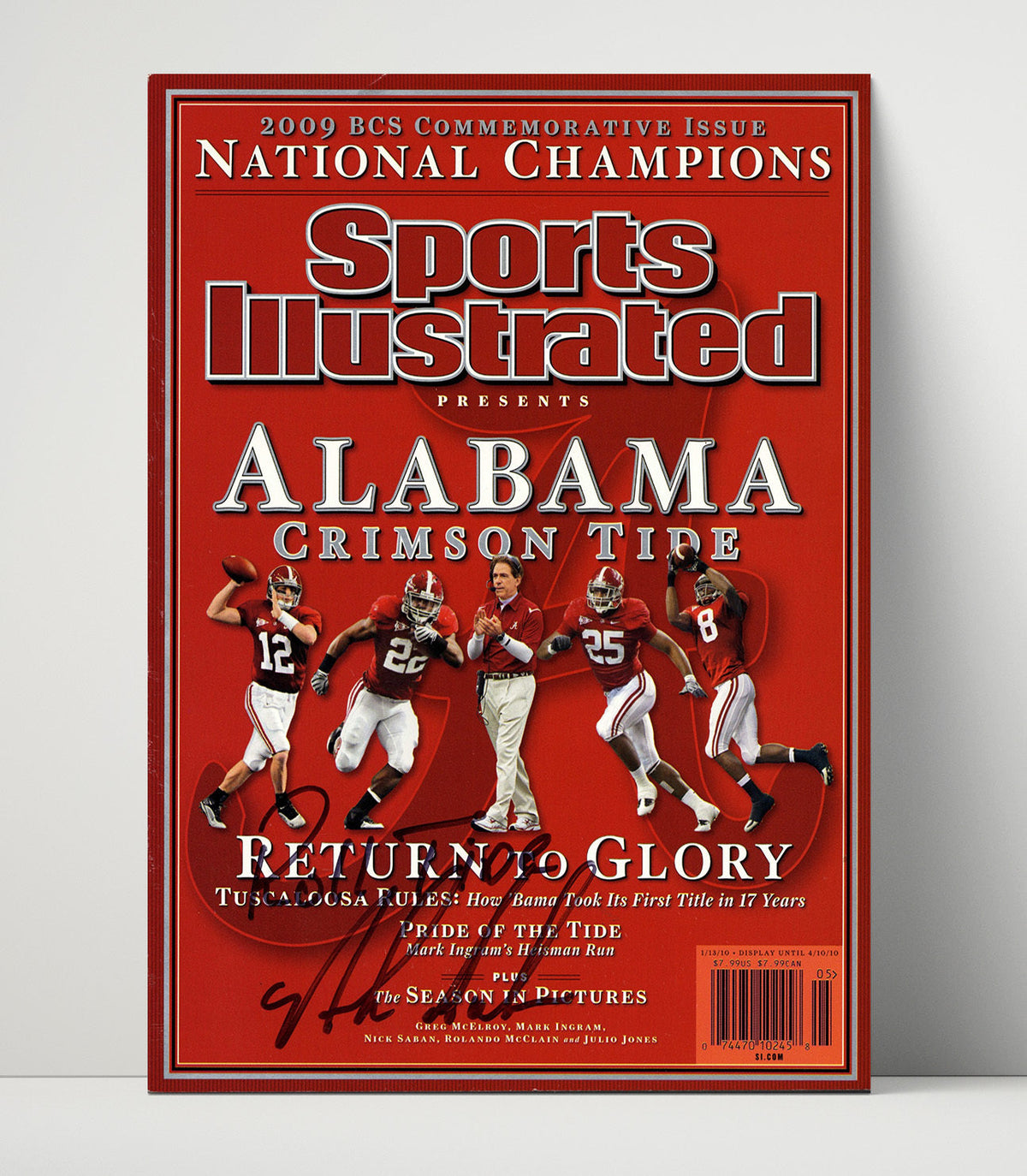 Alabama Football - Nick Saban - Return to Glory 2009 8x10 Unframed Print college football wall art