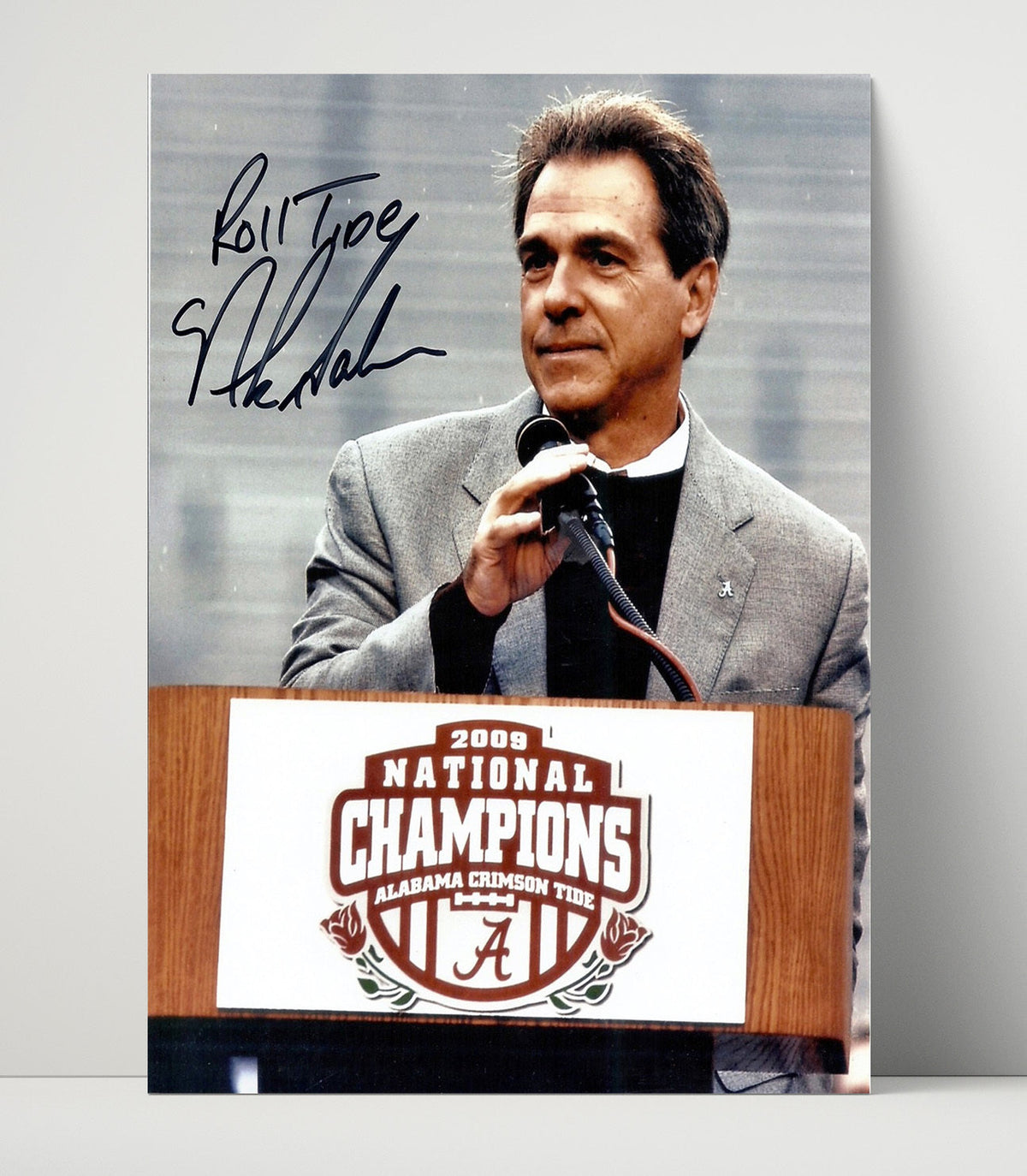 Alabama Football - Nick Saban 2009 Champs - Roll Podium Tide 8x10 Unframed Print college football wall art