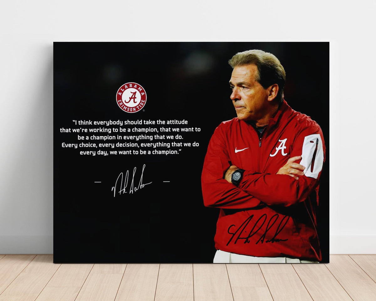 Alabama Football - Nick Saban Championship Mindset Quote Portrait 8x10 Unframed Print college football wall art