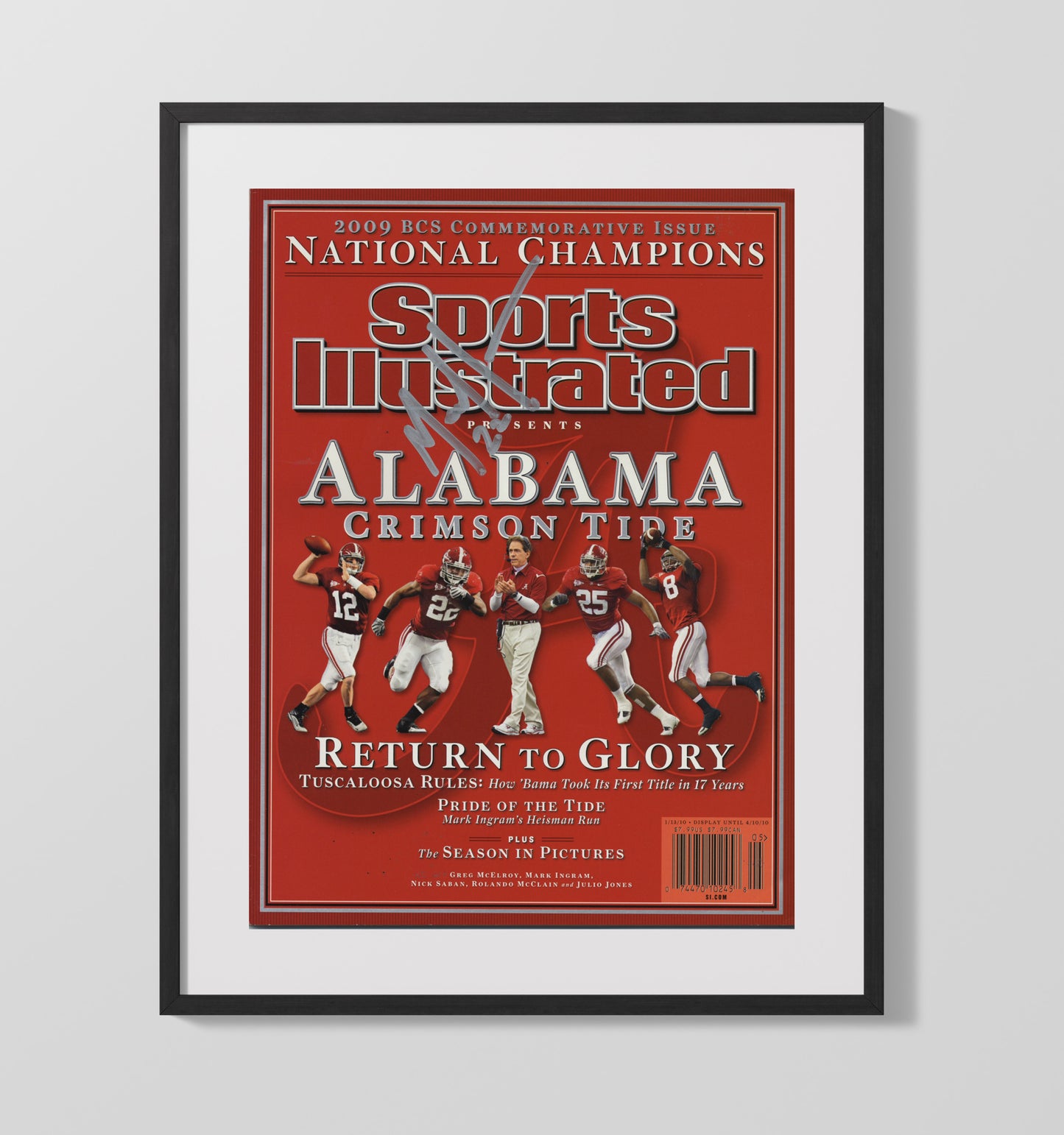Alabama Football Nick Saban Crimson Tide Return to Glory Championship 2009 SI College Football 16x20 Gallery Frame wall art print – College Football decor