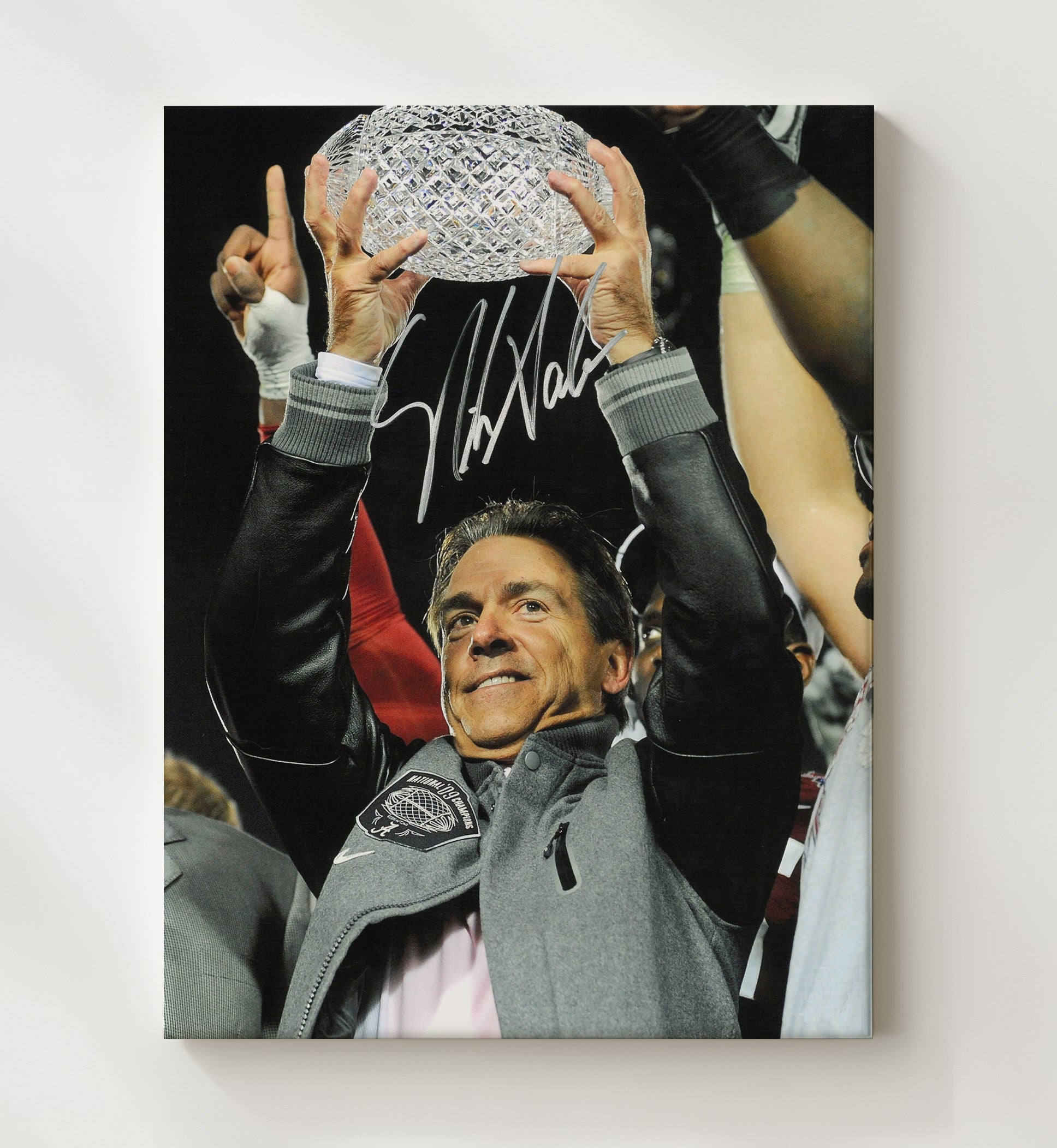 Alabama Football - Nick Saban Crystal Ball - Trophy Time 8x10 Canvas college football wall art