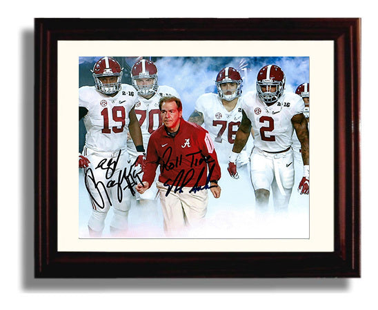 Alabama Football - Nick Saban Team Entrance Tunnel Walk with Defense 8x10 Beveled Frame college football wall art