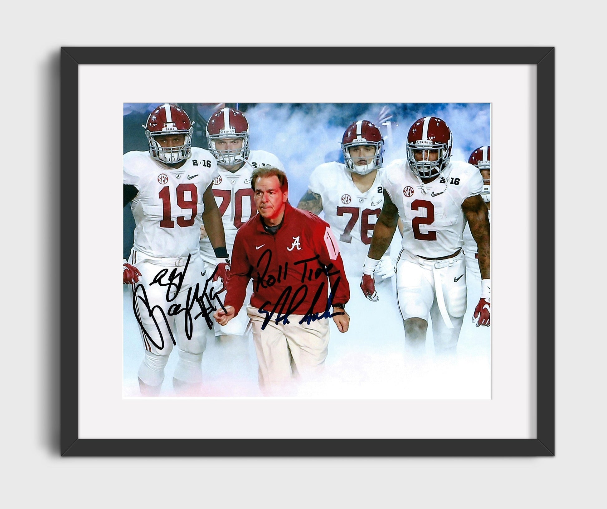 Alabama Football - Nick Saban Team Entrance Tunnel Walk with Defense 8x10 Gallery Frame college football wall art
