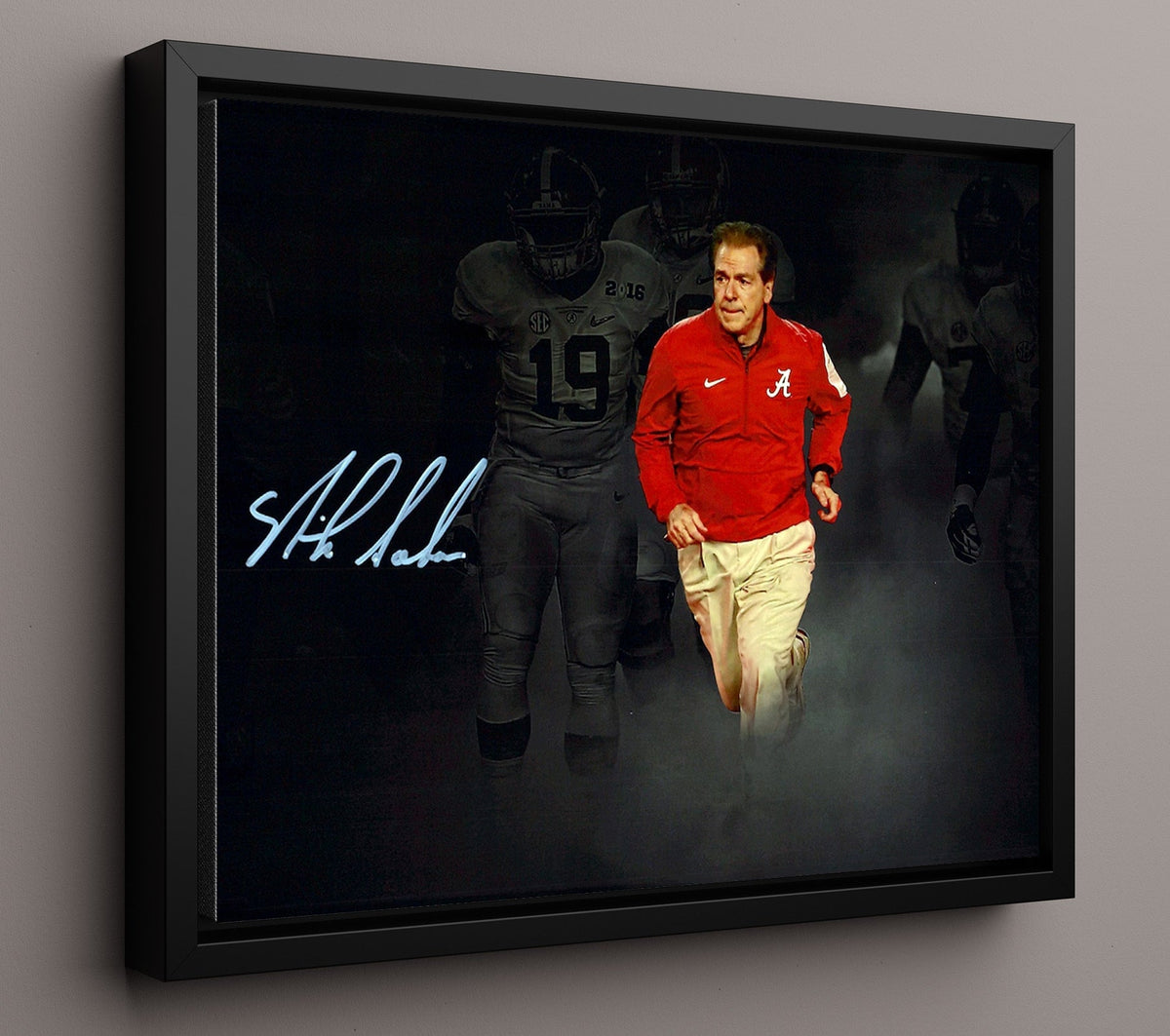 Alabama Football - Nick Saban Tunnel Entrance Walk Focused Leadership 8x10 Framed Canvas college football wall art