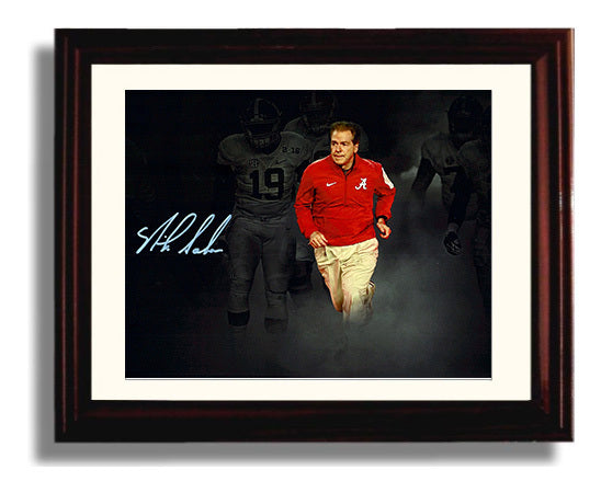 Alabama Football - Nick Saban Tunnel Entrance Walk Focused Leadership 8x10 Beveled Frame college football wall art