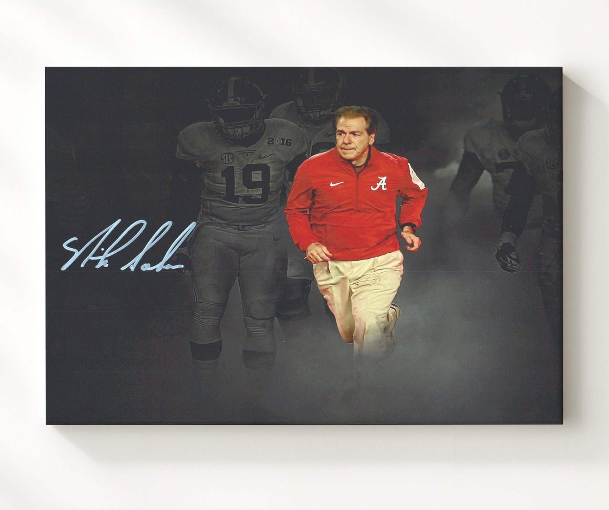 Alabama Football - Nick Saban Tunnel Entrance Walk Focused Leadership 8x10 Canvas college football wall art