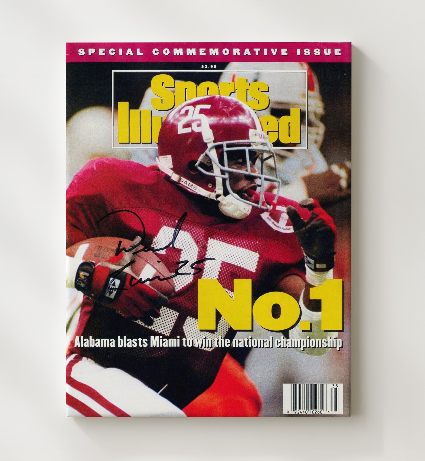 Alabama Football - Sherman Williams 1992 - National Glory 8x10 Canvas college football wall art
