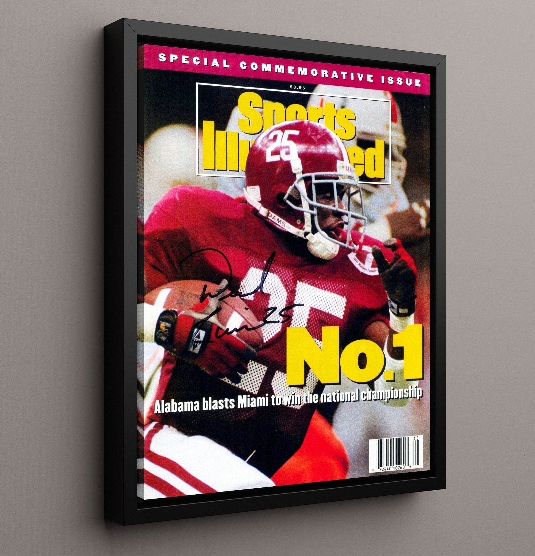 Alabama Football - Sherman Williams 1992 - National Glory 8x10 Framed Canvas college football wall art