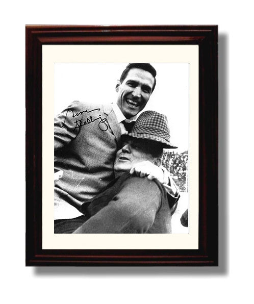 Alabama Football Stallings and Bear Student Beats Teacher College Football Wall Art 8x10 Beveled Frame wall art print – College Football decor