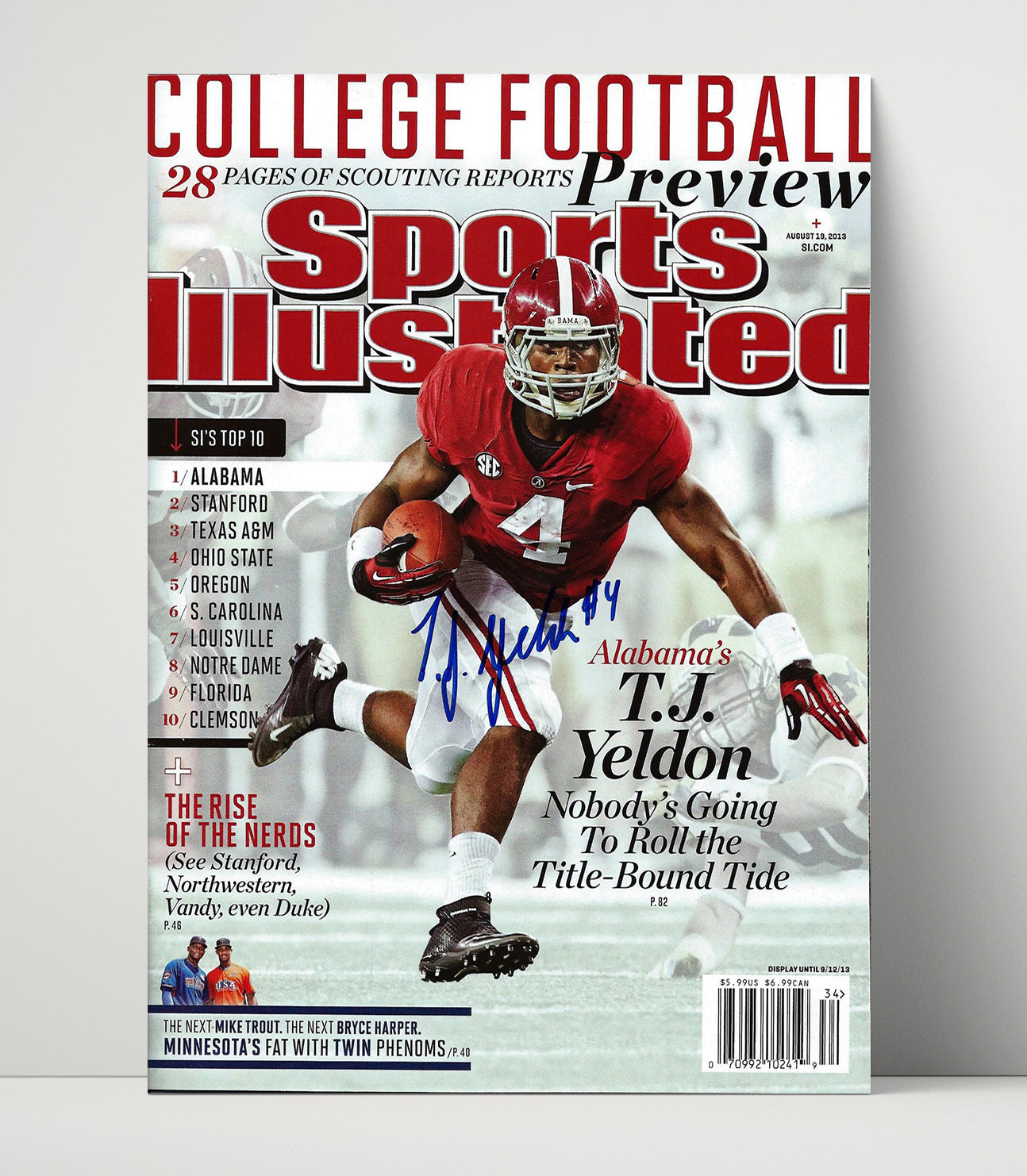 Alabama Football T.J. Yeldon Crimson Tide Title Bound Breakaway Threat 2013 SI College 16x20 Unframed Print wall art print – College Football decor