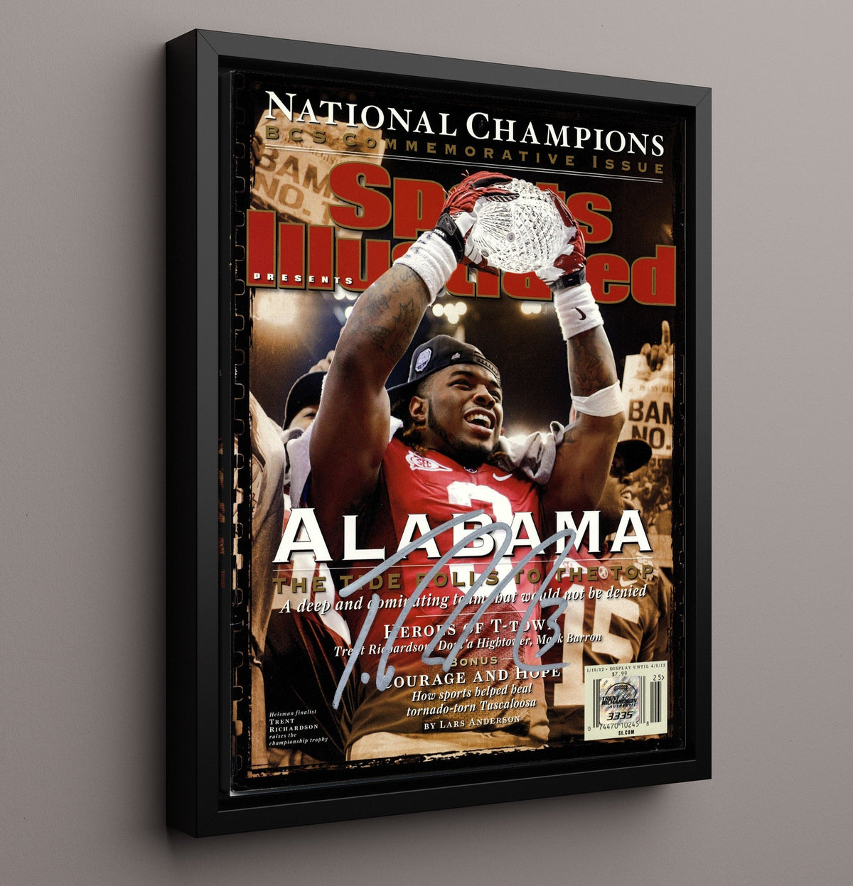 Alabama Football - Trent Richardson - Tide Rolls to the Top 8x10 Framed Canvas college football wall art