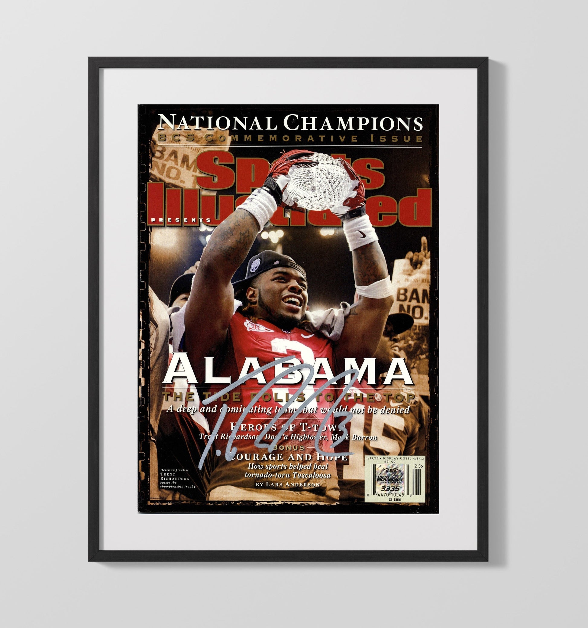 Alabama Football - Trent Richardson - Tide Rolls to the Top 8x10 Gallery Frame college football wall art