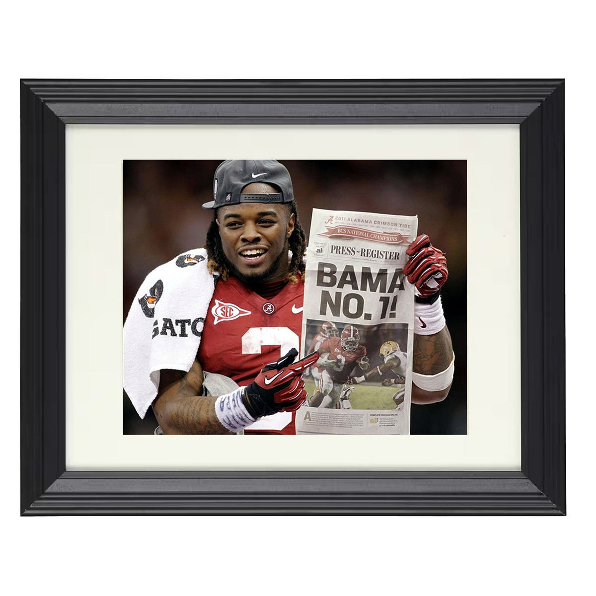 Alabama Football - Trent Richardson Bama No 1 Celebration Moment 8x10 Beveled Frame college football wall art