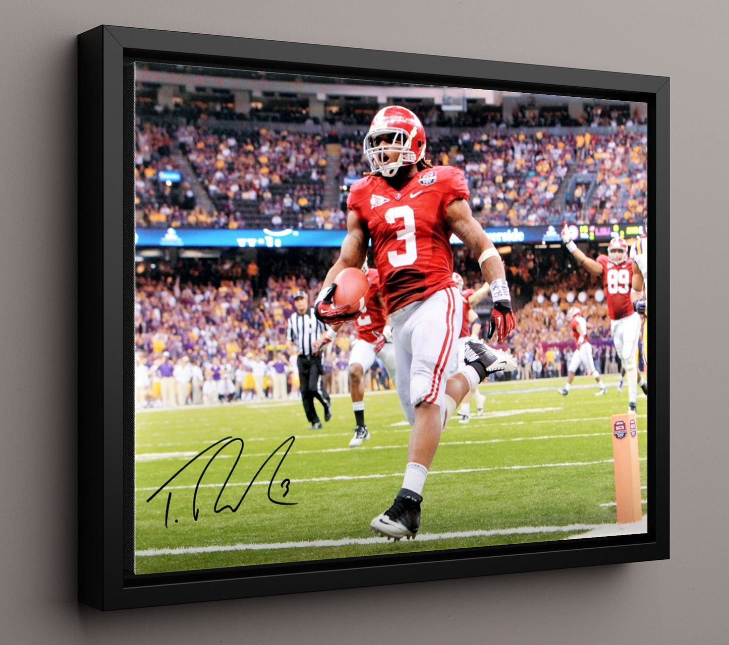 Alabama Football - Trent Richardson Bama No 1 Iconic Run 8x10 Framed Canvas college football wall art