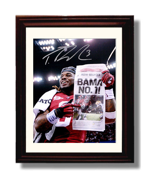 Alabama Football Trent Richardson Bama No 1 Victory Moment College Football Wall Art 8x10 Beveled Frame wall art print – College Football decor