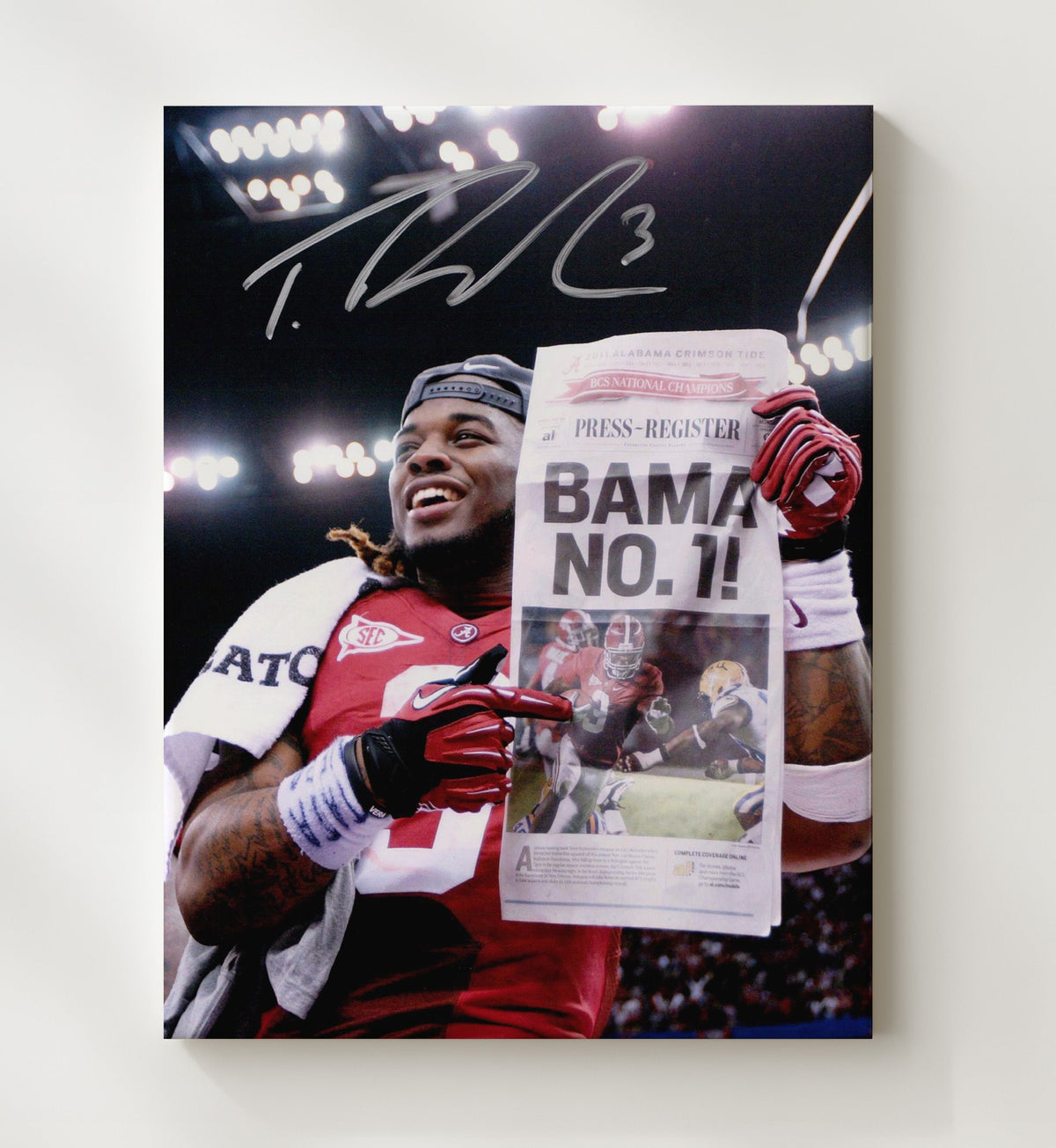 Alabama Football - Trent Richardson Bama No 1 Victory Moment 8x10 Canvas college football wall art