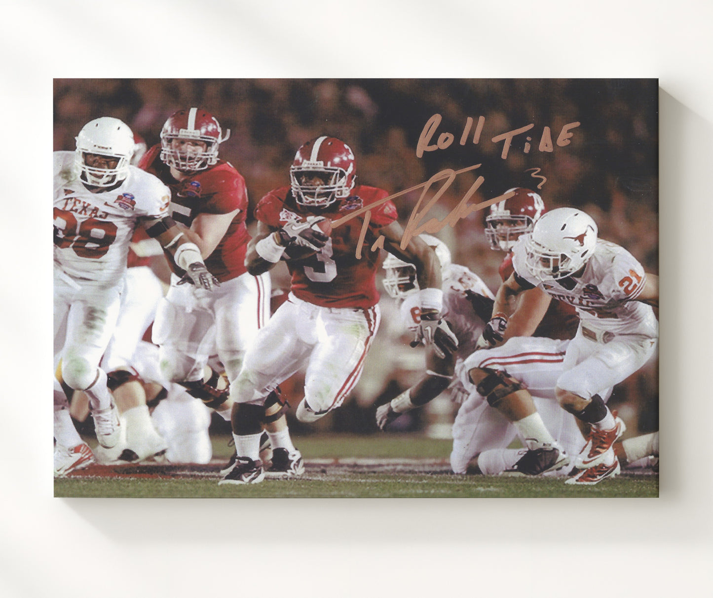 Alabama Football Trent Richardson Dominant Run 2013 College Football Wall Art 20x24 Canvas wall art print – College Football decor